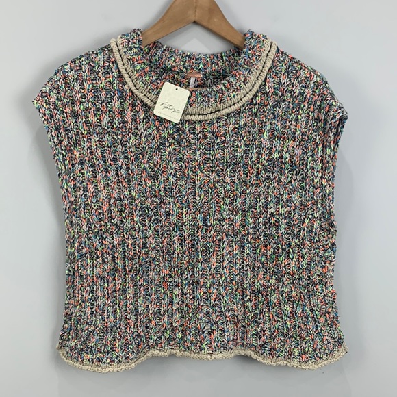 NWT Free People Desert Rainbow Knit Sweater Vest - Picture 2 of 13